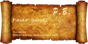 Pandur Bazsó névjegykártya